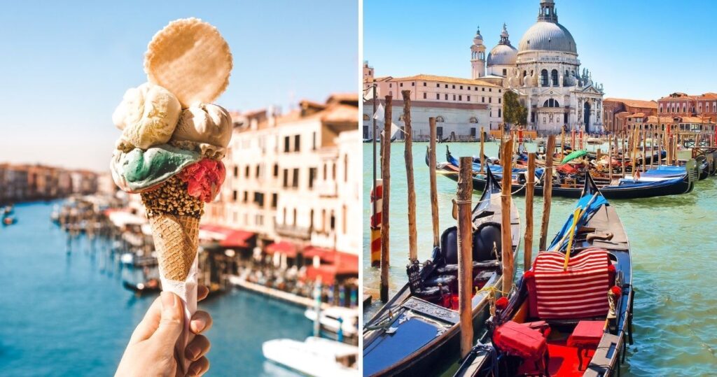 gelato and gondolas in venice, italy