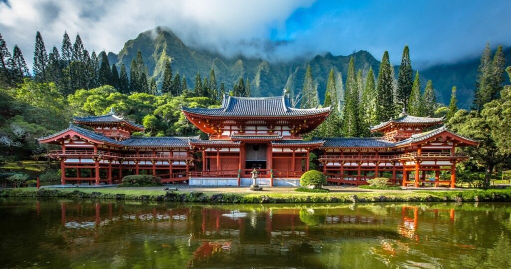 Byodo-In Temple in Valley of the Temples, Hawaii