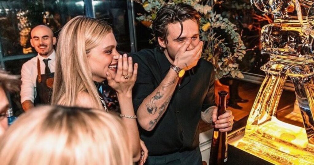 Brooklyn Beckham and girlfriend Nicola Peltz at Brooklyn's 21st birthday party in England