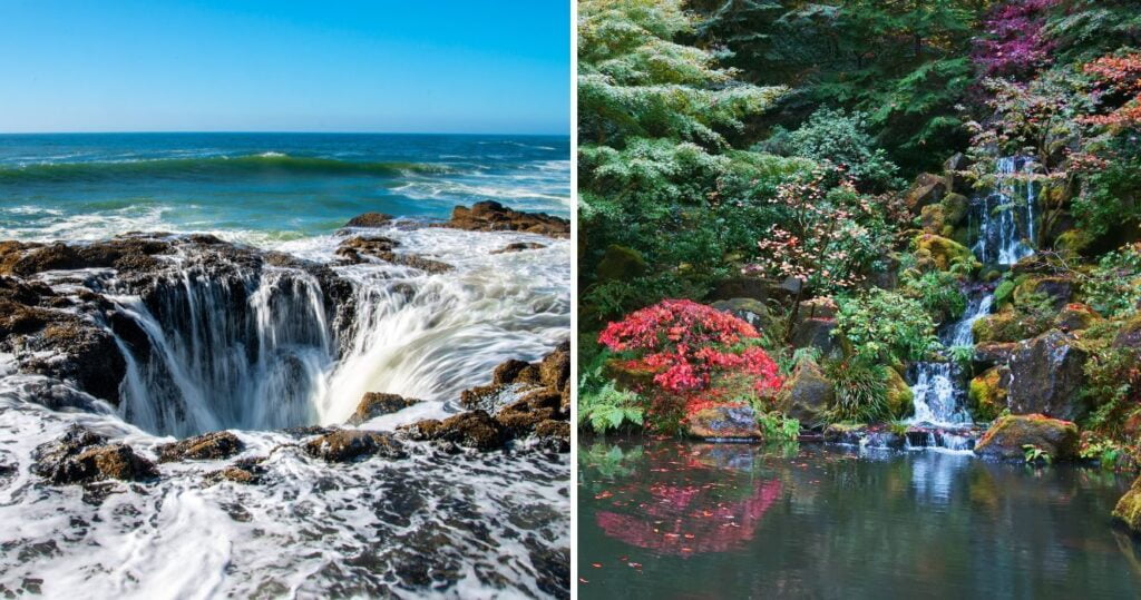 thor's well in oregon, a waterfall at the japanese garden in portland