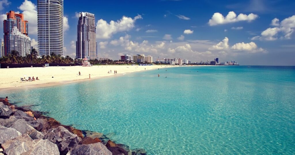 a beach in florida with super clear water