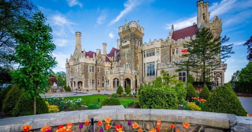 the exterior of casa loma castle in toronto, canada