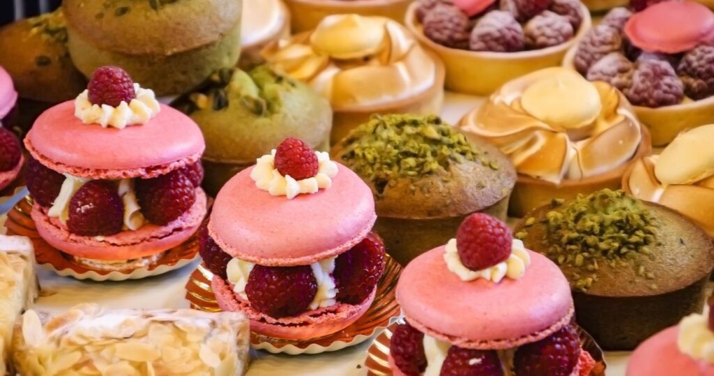 pastries in a shop in paris, france